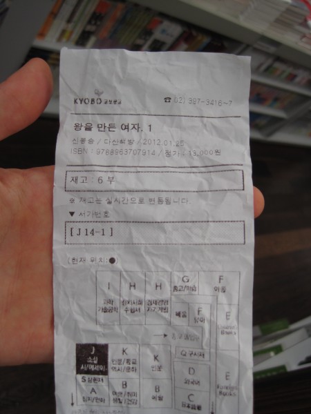 Kyobo bookslip Kyobo bookslip