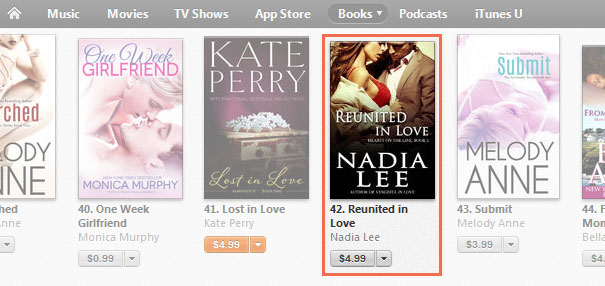 January 29 2014 Reunited in Love Hits Apple Contemporary Romance Seller #42